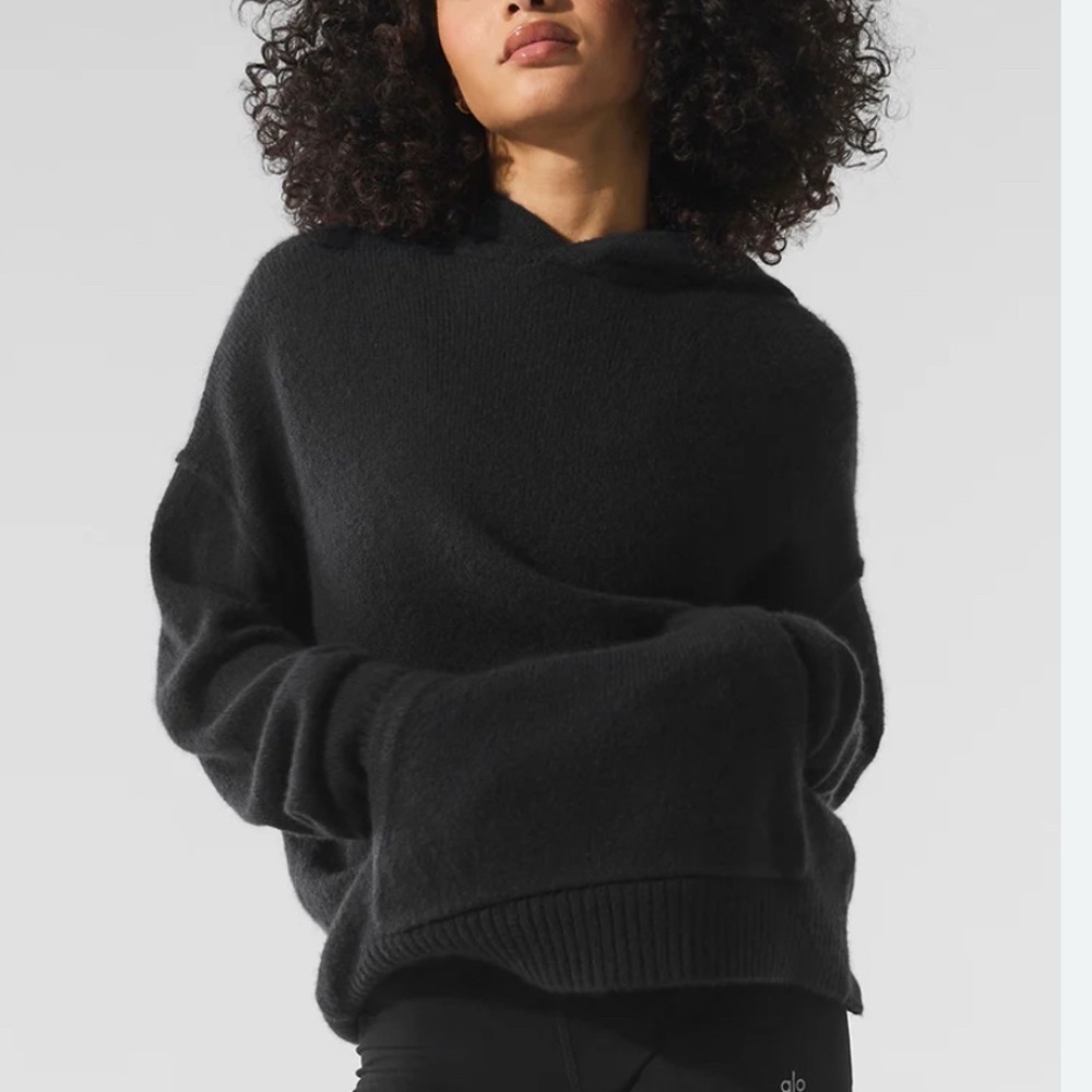 Alo Yoga Women’s Black Cashmere New Class Hoodie, Size L, NWT - Picture 7 of 13